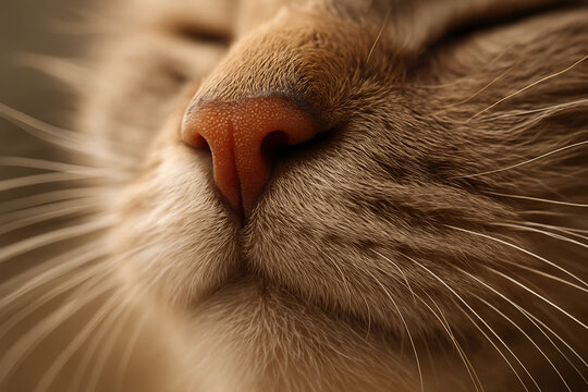 Cat Nose Close-Up with Soft Fur
