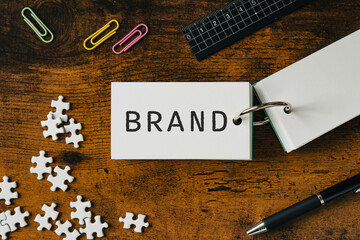 There is word card with the word BRAND. It is as an eye-catching image.