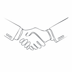 一筆書きのビジネス握手のベクターイラスト