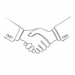 一筆書きのビジネス握手のベクターイラスト