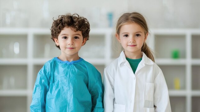 Excited and curious schoolchildren exploring various science experiments and projects outdoors during their school break They are engaged in hands on learning discovery