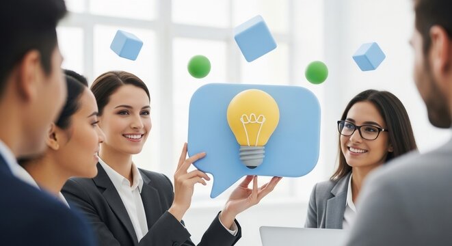 Diverse Business Team Brainstorming Innovative Ideas Together