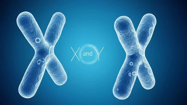 X Chromosome Structures With Intel Logo On A Blue Background Representing Genetics And Scientific Research