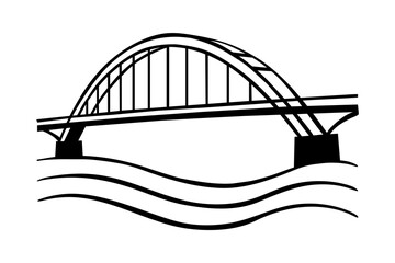 bridge vector illustration over the river