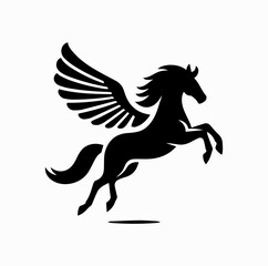 Fototapeta premium Vector Silhouette Logo of Pegasus the Winged Horse – Greek Mythology Icon