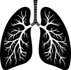 Silhouette of human throat and esophagus