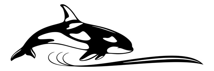 Line art silhouette orca illustration