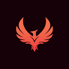 Modern Phoenix Fire Bird Logo Design