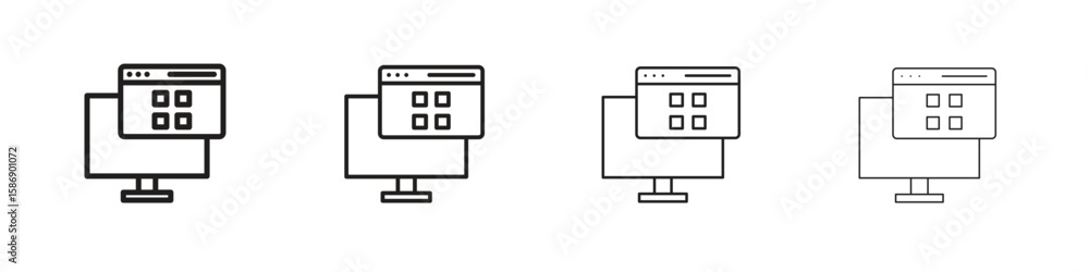 Poster web appss icon simple black vectors pack. design infographic element