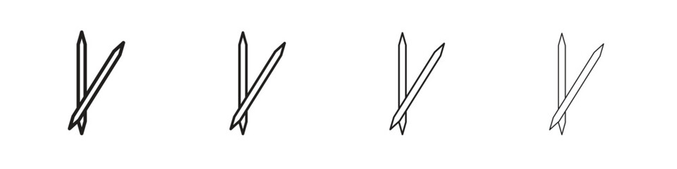 Toothpick icon simple black vectors pack. Design infographic element
