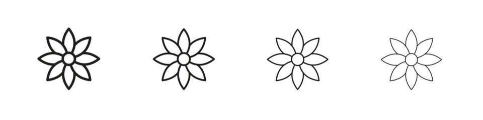 Sunflower icon simple black vectors pack. Design infographic element