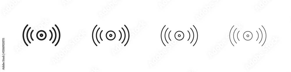 Poster sensor icon simple black vectors pack. design infographic element