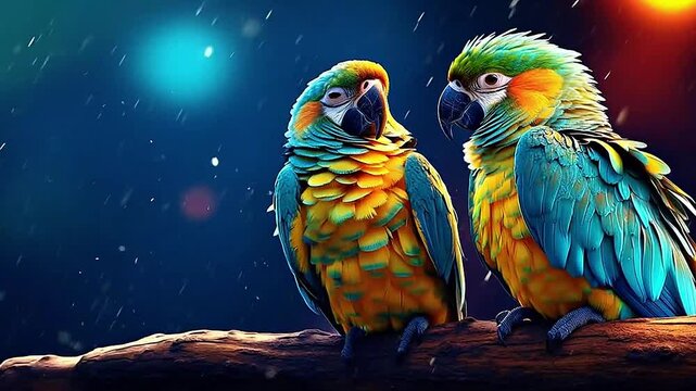 Galaxy Version of parrots world realistis,ai generative