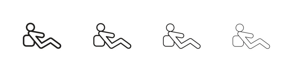 Resting icon simple black vectors pack. Design infographic element