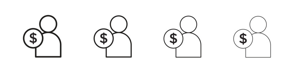 Personal loan icon simple black vectors pack. Design infographic element