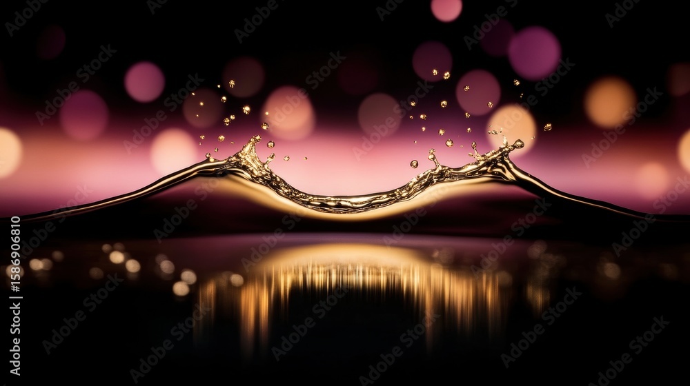 Aufkleber water splashes create a mesmerizing display against colorful background lights