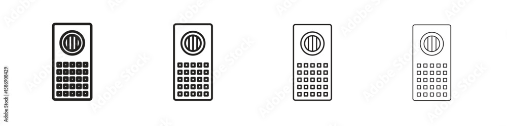 Poster intercom icon simple black vectors pack. design infographic element