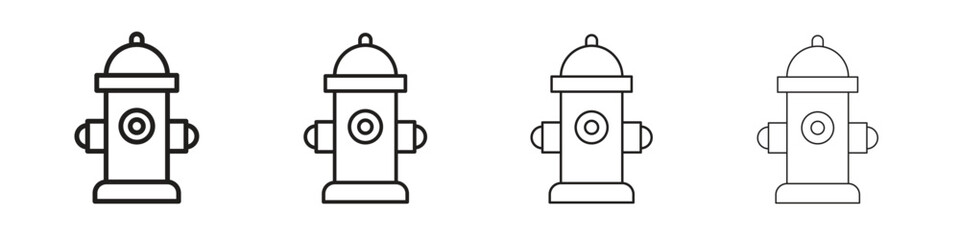 Fire hydrant icon simple black vectors pack. Design infographic element