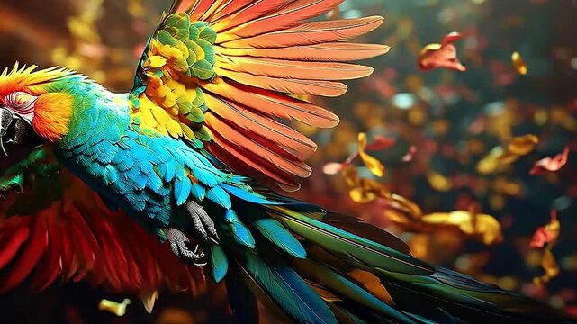 Galaxy Version of parrots world realistis,ai generative