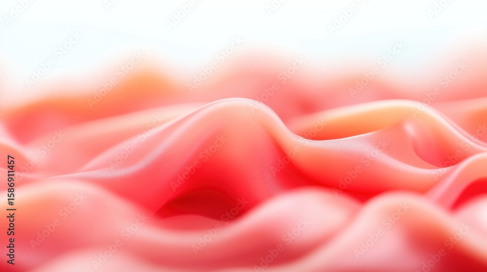 Poster soft pink fabric creates gentle waves in a serene and calming setting