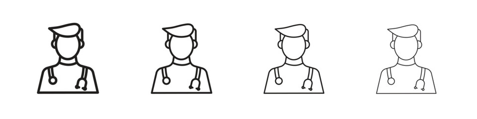 Doctor icon simple black vectors pack. Design infographic element