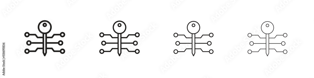 Poster digital key icon simple black vectors pack. design infographic element