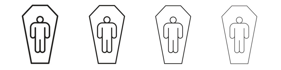 Dead icon simple black vectors pack. Design infographic element