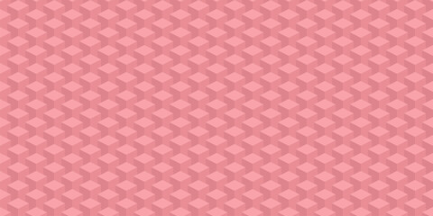Seamless fun cube pattern background. Red pastel color.