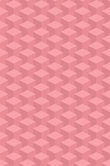 Fototapeta premium Seamless fun cube pattern background. Red pastel color.