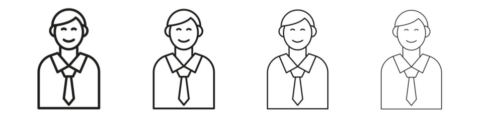 Businessman icon simple black vectors pack. Design infographic element