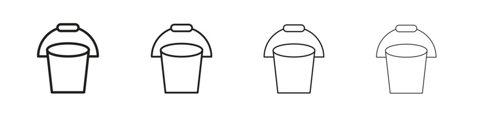 Bucket icon simple black vectors pack. Design infographic element