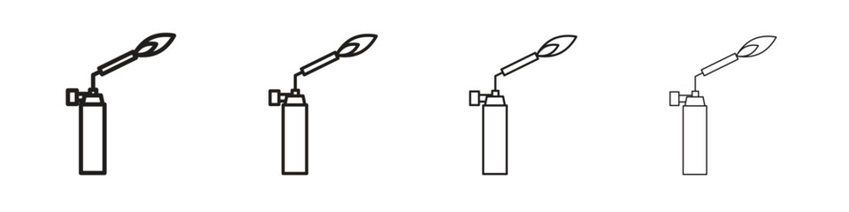 Blowtorch icon simple black vectors pack. Design infographic element