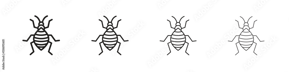Poster bedbug icon simple black vectors pack. design infographic element