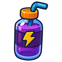 Cartoon Energy Drink Bottle – Game Power Juice Icon Vector