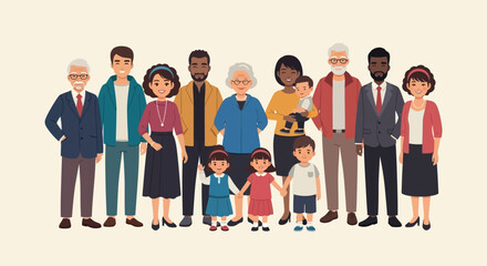 Diverse Multigenerational Family Portrait