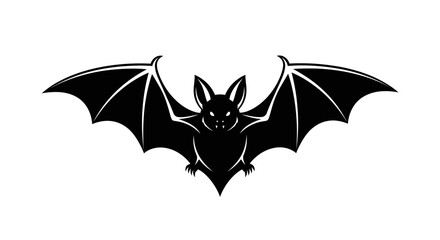 Vector download black bat vector illustration for halloween decorations and spooky designs with wings open 100