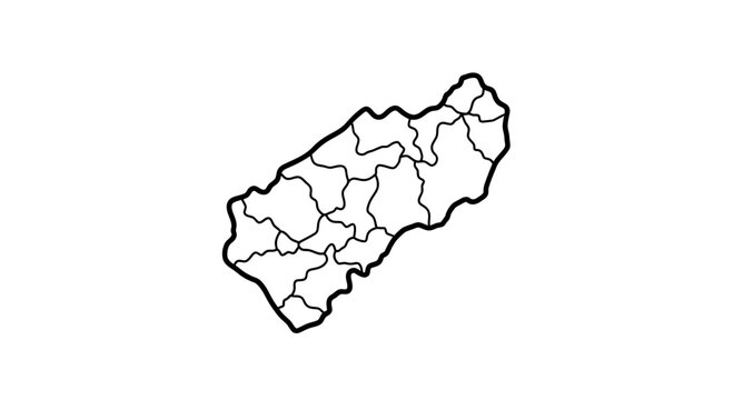 Vector outline map of liechtenstein with districts for geography education and cartography projects design resource
