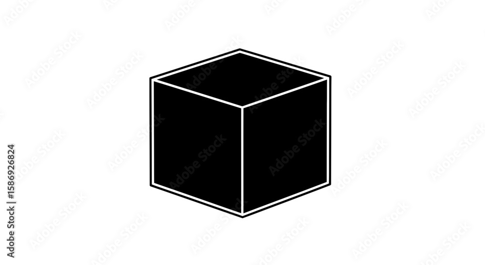 Aufkleber vector black and white isometric cube vector illustration for graphic design and creative projects r
