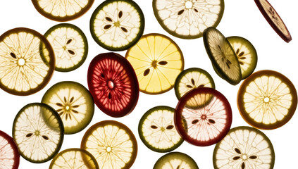 Sliced Citrus Fruits Translucent With Visible Seeds Arranged Against A Transparent Background Isolate