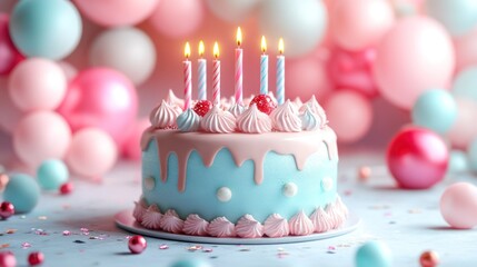 Celebrate with Pastel Perfection A Sweet Birthday Cake for the Special Day