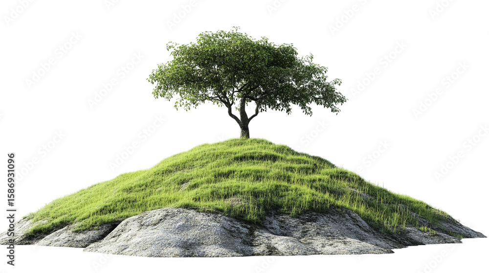 Poster tree isolated on transparent background