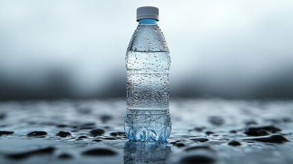 Hydration Concept Refreshing Bottled Water Against an Abstract Backdrop for Wellness