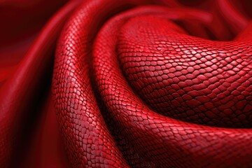 Fototapeta premium Close-up view of a red, textured fabric.