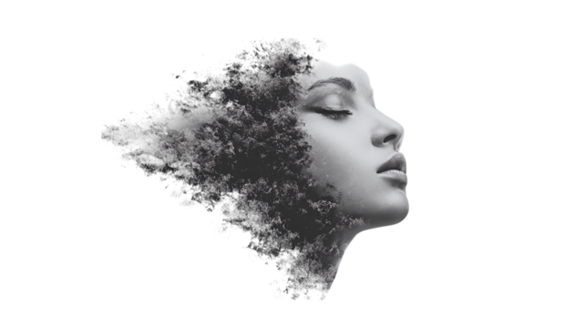 woman silhouette isolated on transparent background 