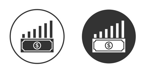 capital gain icon in modern minimalistic flat versions