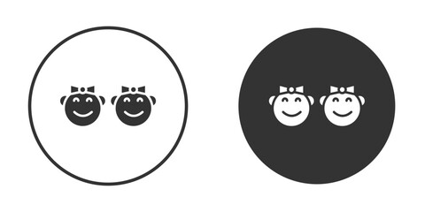 Twin icon in modern minimalistic flat versions
