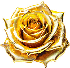 golden rose on white background