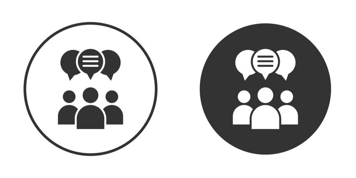 Public opinion icon in modern minimalistic flat versions