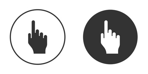 Pointing hand icon in modern minimalistic flat versions