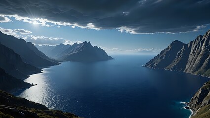 Scenic Mountain Lake Under Dramatic Sky A Breathtaking Alpine Vista